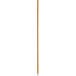 A Carlisle wooden mop handle with metal threads on a white background.