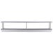 A long metal Regency pass-through shelf with an overshelf on it.