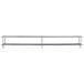 A long metal shelf with two shelves on it.