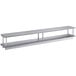 a silver shelf with a white background