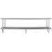 A long silver Regency wall mount shelf with two shelves.