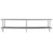 A long silver Regency pass-through shelf with two shelves.