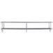 A long metal Regency pass-through wall mount shelf with two shelves on it.