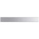 A silver rectangular Regency stainless steel pass-through shelf with an overshelf.