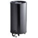 A black Galaxy barrel merchandiser refrigerator with a cord.