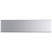 A rectangular stainless steel shelf with a rectangular shelf on top.