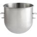 A stainless steel Main Street Equipment mixing bowl with two handles.