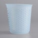 An OXO blue plastic measuring cup with a handle.