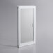 An white door with a glass panel.