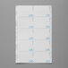 a white rectangular object with blue writing