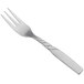 A silver World Tableware Collingwood cocktail fork with a twist design.