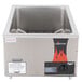 A Vollrath countertop food rethermalizer with a square stainless steel container.