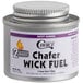 A silver container of Choice 2 Hour Wick Chafing Dish Fuel with a white label.