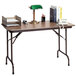 Correll CF2436MK 24 inch x 36 inch Walnut Melamine Top Keyboard Height Folding Table