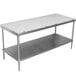 An Advance Tabco poly top work table with an undershelf.