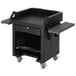a black cart with a shelf