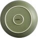 An Acopa Moss Green stoneware bowl with a white rim.