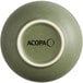 An Acopa moss green stoneware bowl with a white rim.