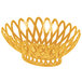 A tropical yellow oval plastic fast food basket with a handle.