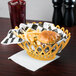 a basket of food on a table