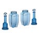 Two blue San Jamar Rapi-Kool cooling paddles with white lids.