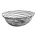 A Tablecraft black metal wire basket with a handle on a white background.