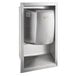 A Lavex stainless steel hand dryer in a metal wall box.