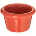 A sunset orange Carlisle ramekin.