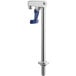 A silver and blue metal Waterloo countertop glass filler with a blue plastic and metal handle.