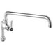 A silver Waterloo pre-rinse add-on faucet with a curved handle.