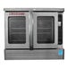 A large stainless steel Blodgett convection oven with two glass doors.
