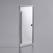 A white door with silver handles.