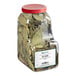 A plastic container of Regal Bay Leaves with a white lid.