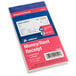 An Adams money and rent receipt book with a blue cover.