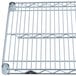 A Metro Super Erecta Brite wire shelf with two shelves.