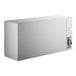 An Avantco stainless steel rectangular back bar cooler with a glass door and a white galvanized top.