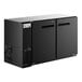 An Avantco black back bar refrigerator with two doors.
