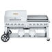 A large stainless steel Crown Verity Club Grill with wheels.