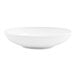 A bright white low round porcelain bowl with a 36 oz. capacity.