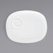 A white Front of the House Harmony porcelain oval plate with a small circle in the middle.