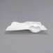 A white rectangular porcelain plate with 3 compartments.
