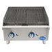 a grill with two knobs