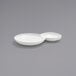 Two Front of the House Harmony bright white porcelain plates with two compartments.