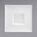 A white porcelain square bowl with a wide rim and square center.