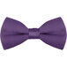 A dark purple poly-satin clip-on bow tie.