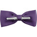 a purple bow tie with a metal bar