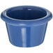 A Carlisle Ocean Blue smooth melamine ramekin.