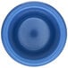 A blue ramekin with a white background.