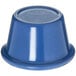 a blue plastic bowl with a white background
