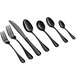 A group of Acopa Vernon black salad/dessert forks.